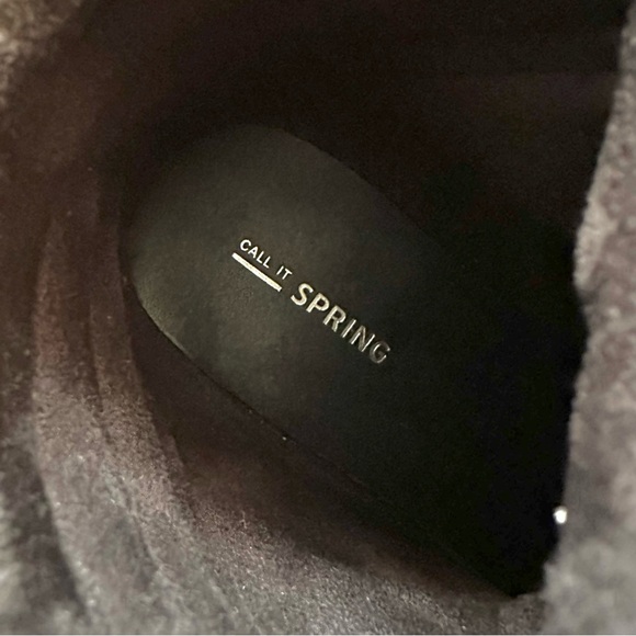 Call It Spring Black Gold Faux Suede Booties Hidden Wedge Hidden Heel - US 7 - Picture 4 of 10